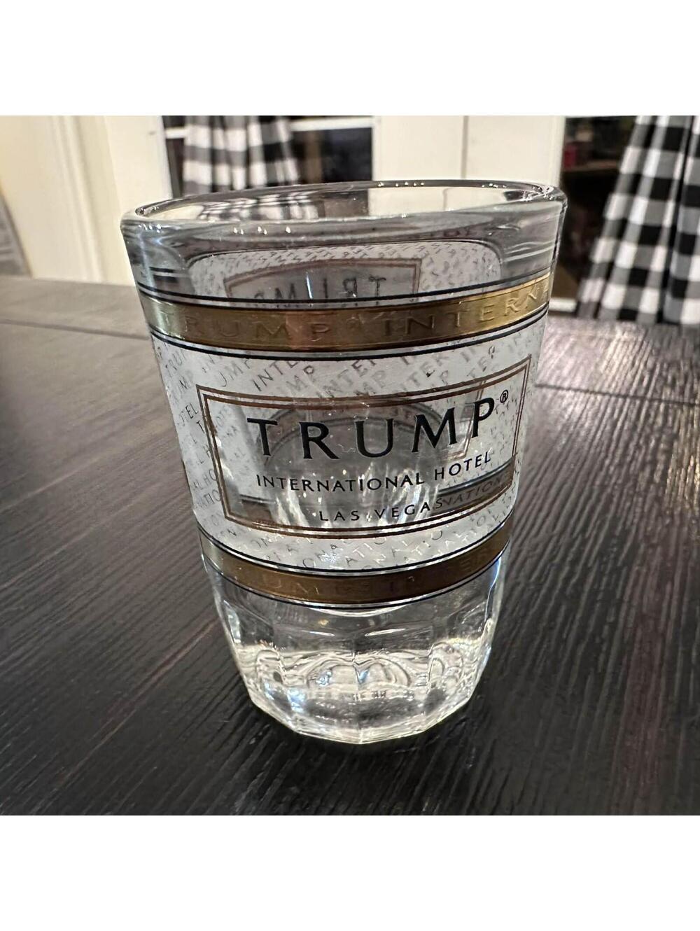 Trump International Hotel Las Vegas Gold Accents Rare Collectible Shot Glass EUC